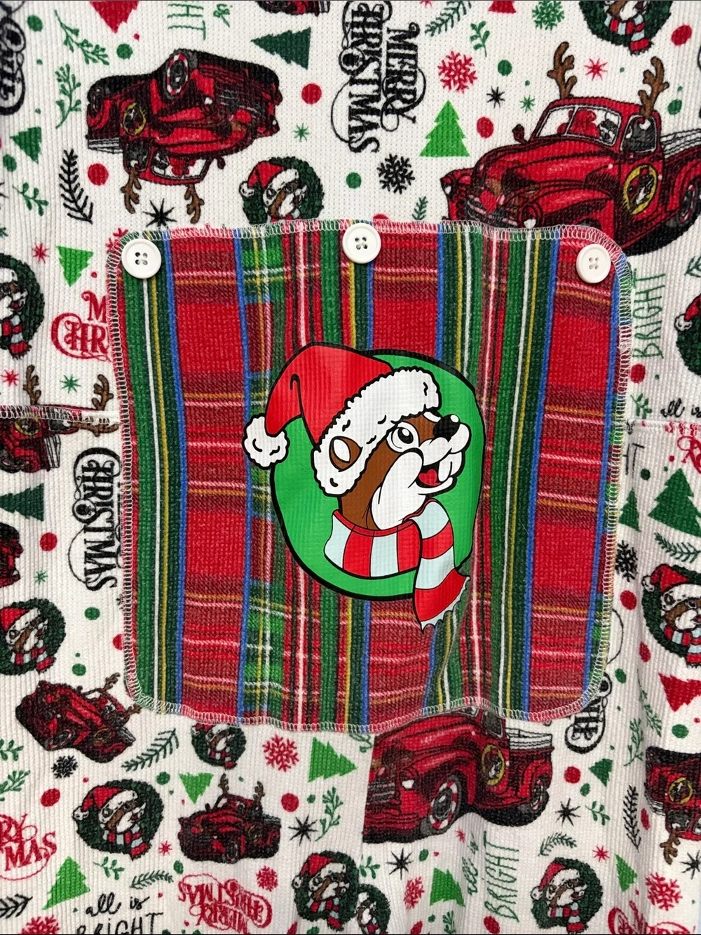 Buc-ee’s Holiday One-Piece Pajamas Bucee Christmas Truck Print Size YXL